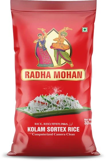 Radha Mohan Kolam Sortex Rice 30 kg red bag
