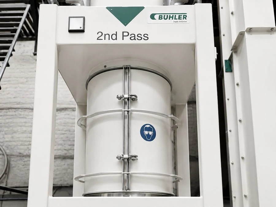 Rice whitener machine at Shree RadhaGovind rice mill