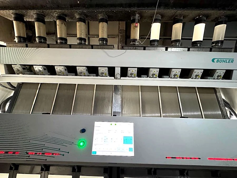 Sortex color sorting machine at Shree RadhaGovind rice mill